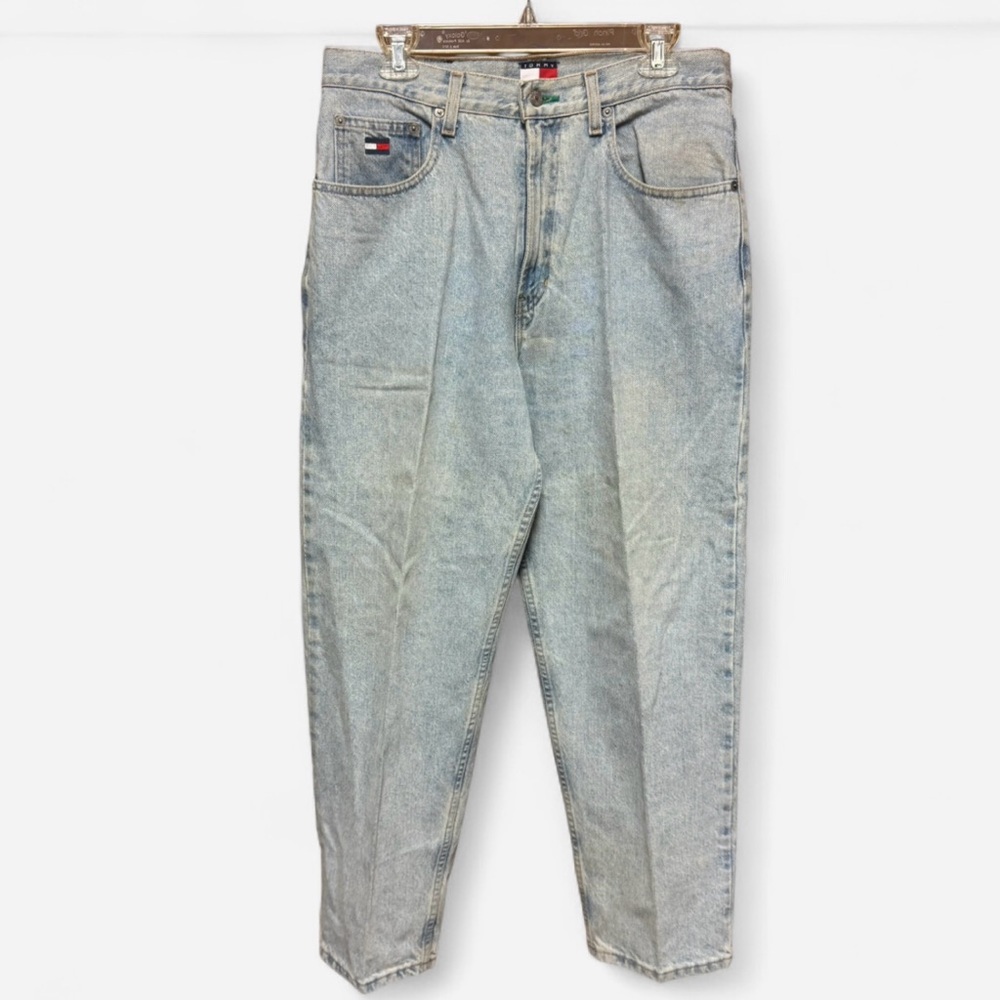Vintage Tommy Hilfiger Men’s Faded Blue Baggy Jeans